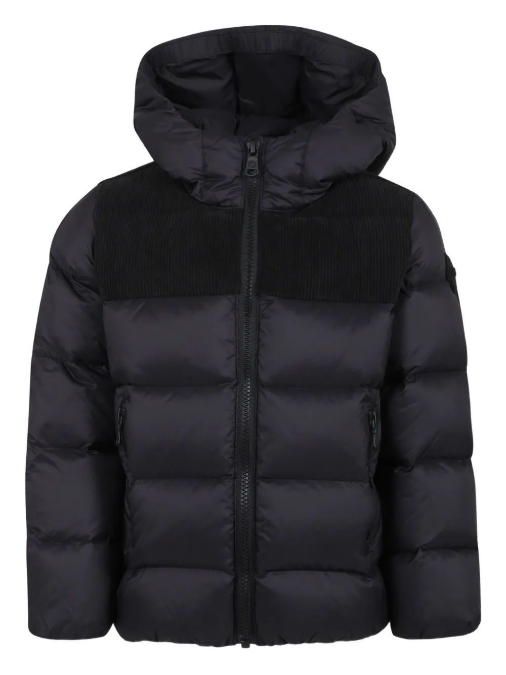 Colmar Kids hooded ribbed-panel puffer jacket Zwart