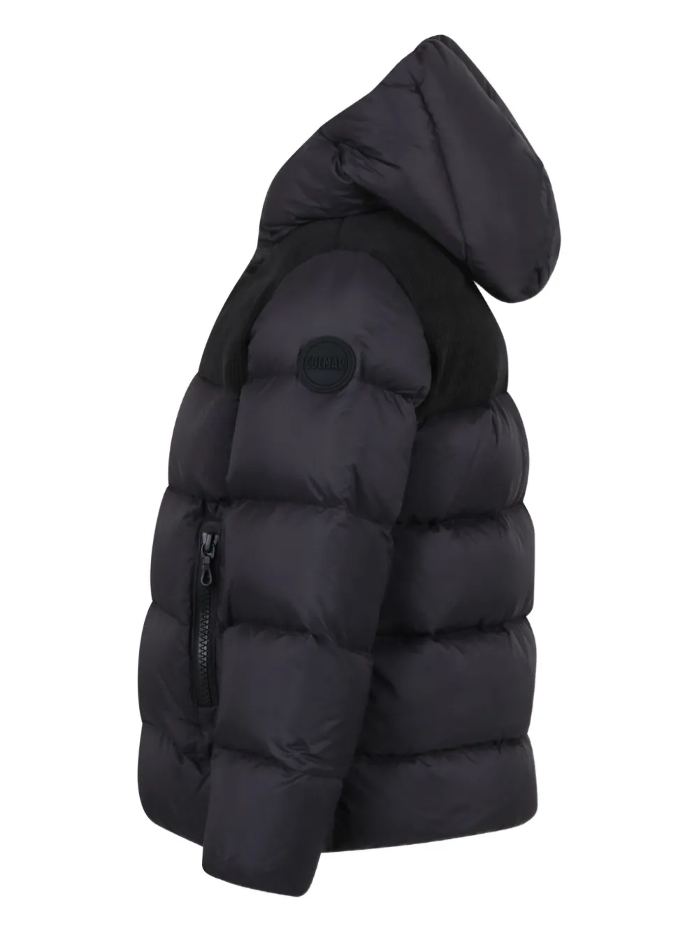 Colmar Kids hooded ribbed-panel puffer jacket Zwart