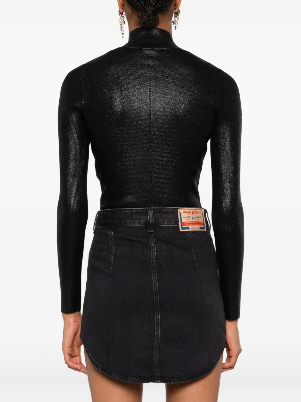 Diesel Top met hoge hals Zwart