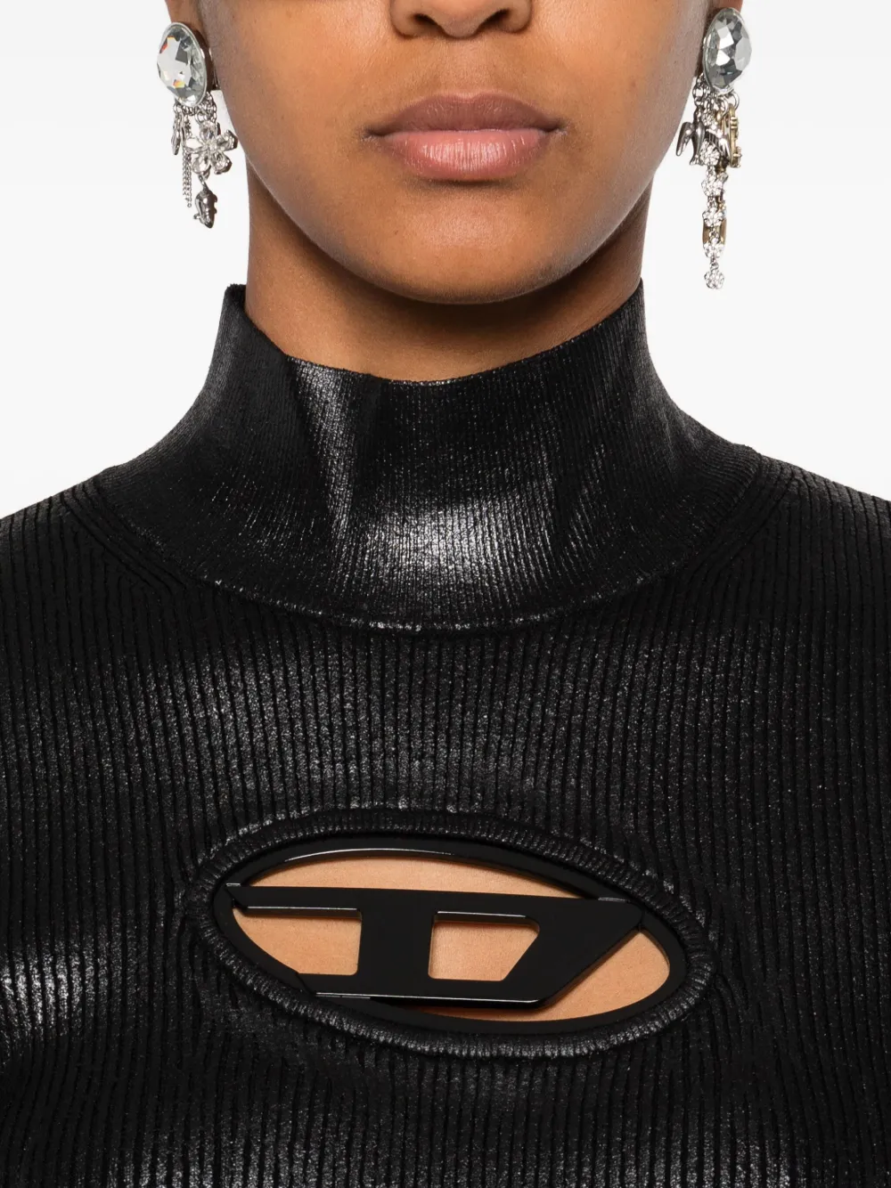 Diesel Top met hoge hals Zwart