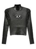 Diesel high-neck ribbed top - Black
