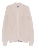 Drumohr ribbed zip-up cardigan - Neutrals