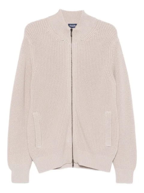 Drumohr Gerippter Cardigan mit Reißverschluss