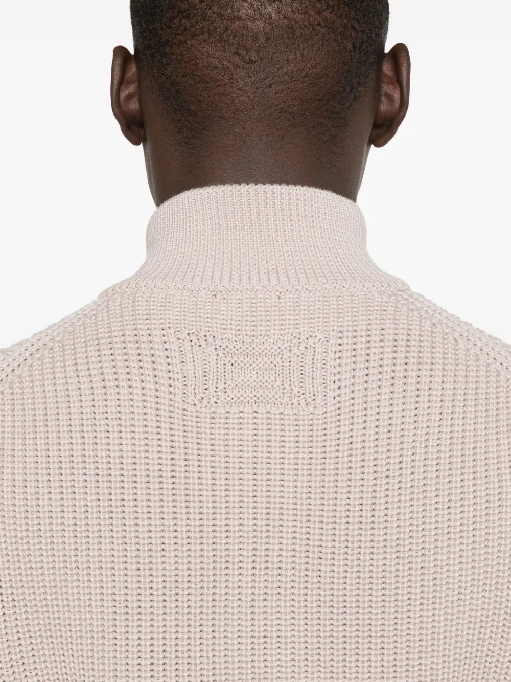 Drumohr Geribbeld vest met rits Beige