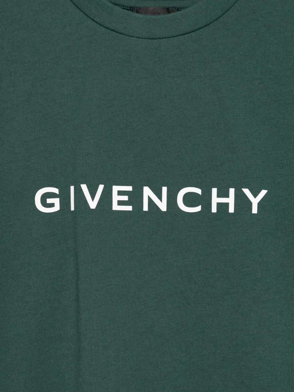 Givenchy Kids Katoenen T-shirt met logoprint Groen