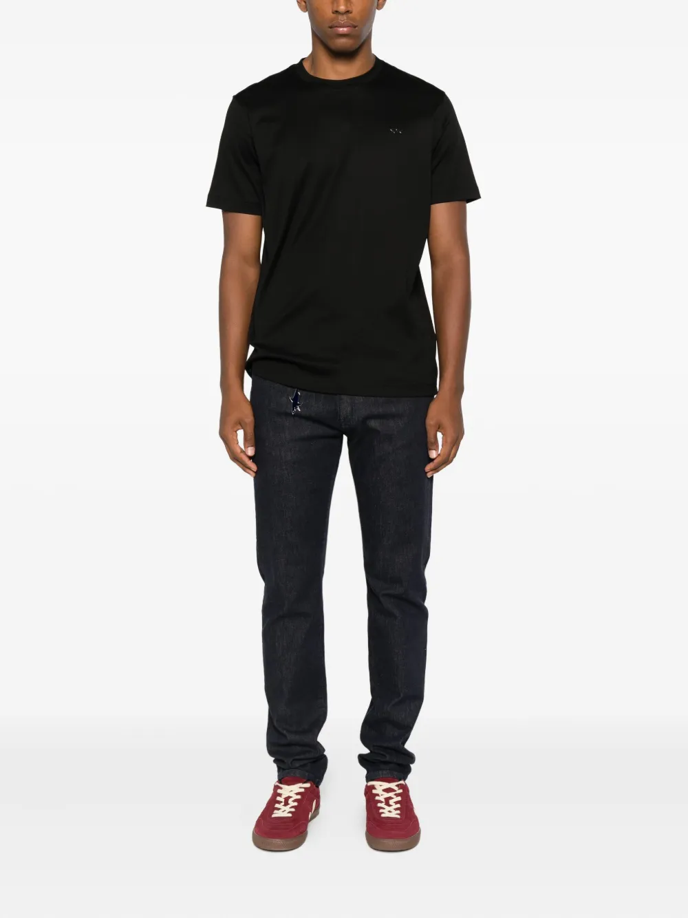 Paul & Shark T-shirt met geborduurd logo - Zwart