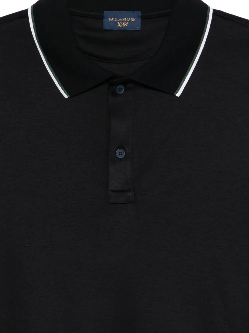 Paul & Shark Poloshirt met gestreepte kraag Zwart