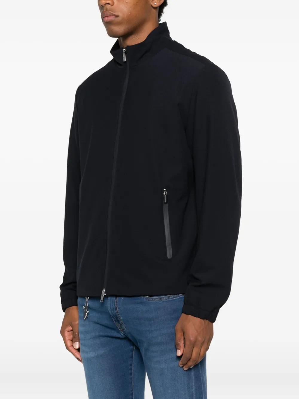 Paul & Shark Zip-fastening Pocket Jacket In Black
