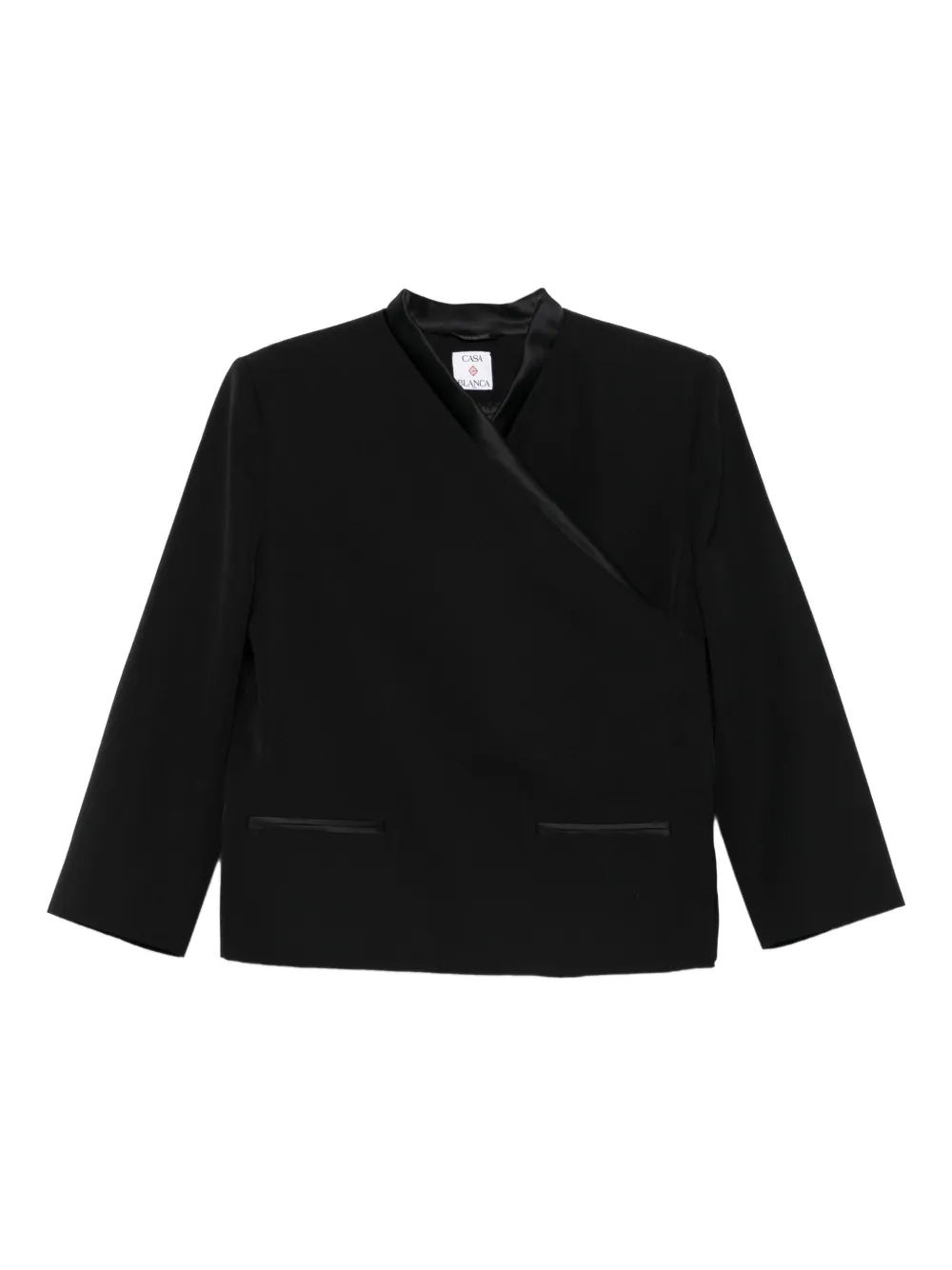 Casablanca satin-trimmed wrap jacket | Black | Image 1