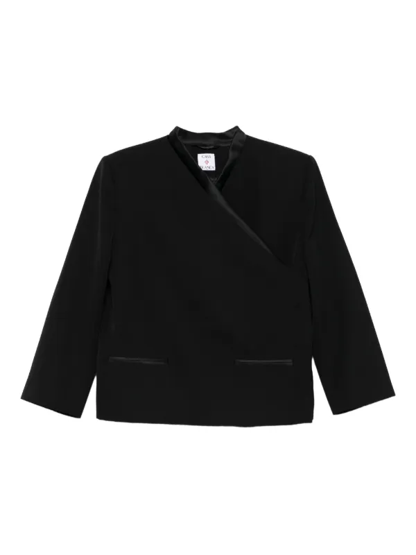Casablanca Satin-trimmed Wrap Jacket in Black