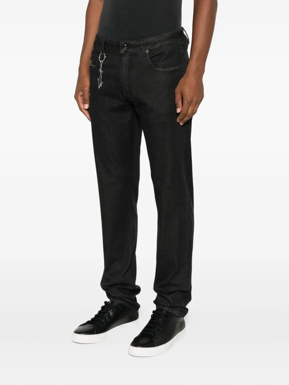 Paul & Shark Embroidered Star-charm Jeans In Black