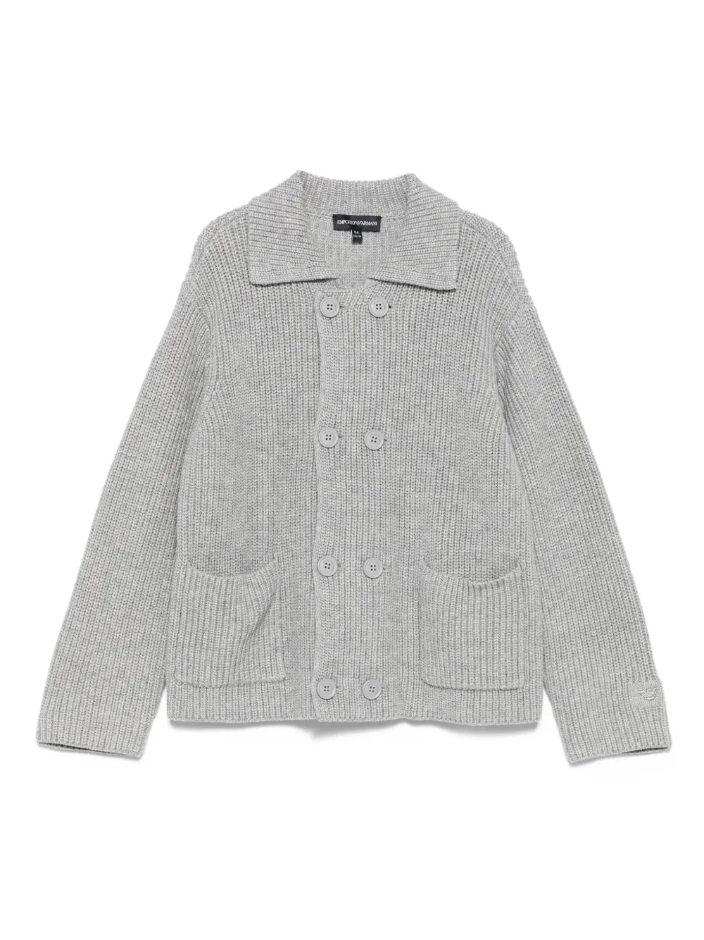 Emporio Ar i Kids Vest met dubbele rij knopen en opgestikte zak Grijs