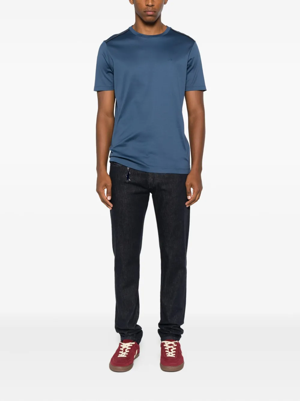 Paul & Shark T-shirt met ronde hals en borduurwerk - Blauw