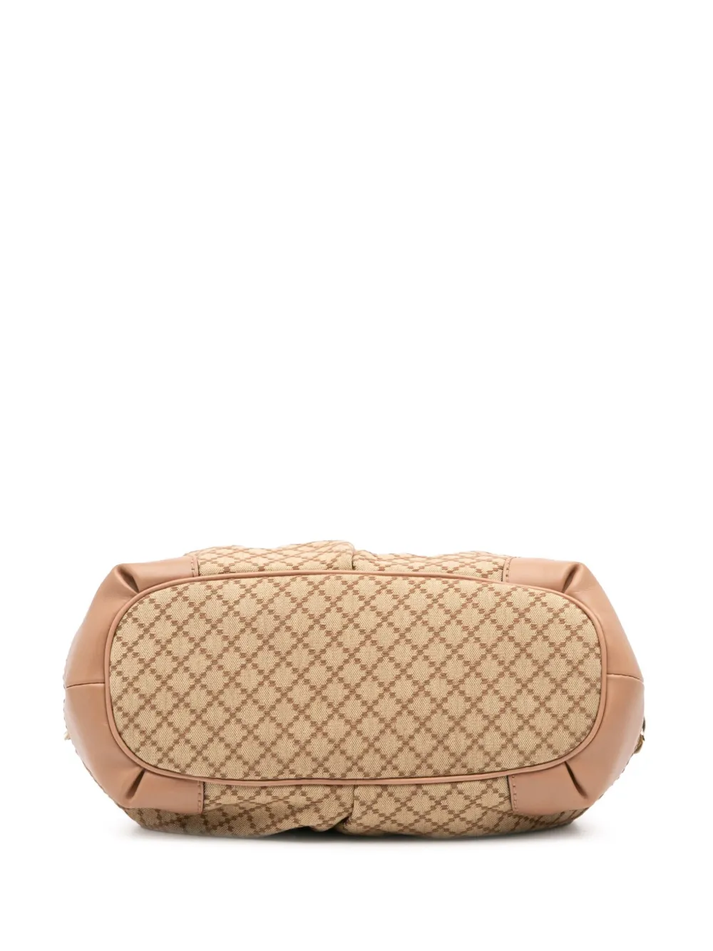 Pre-owned Gucci 2016-2025 Diamante Canvas Sukey Satchel In Brown