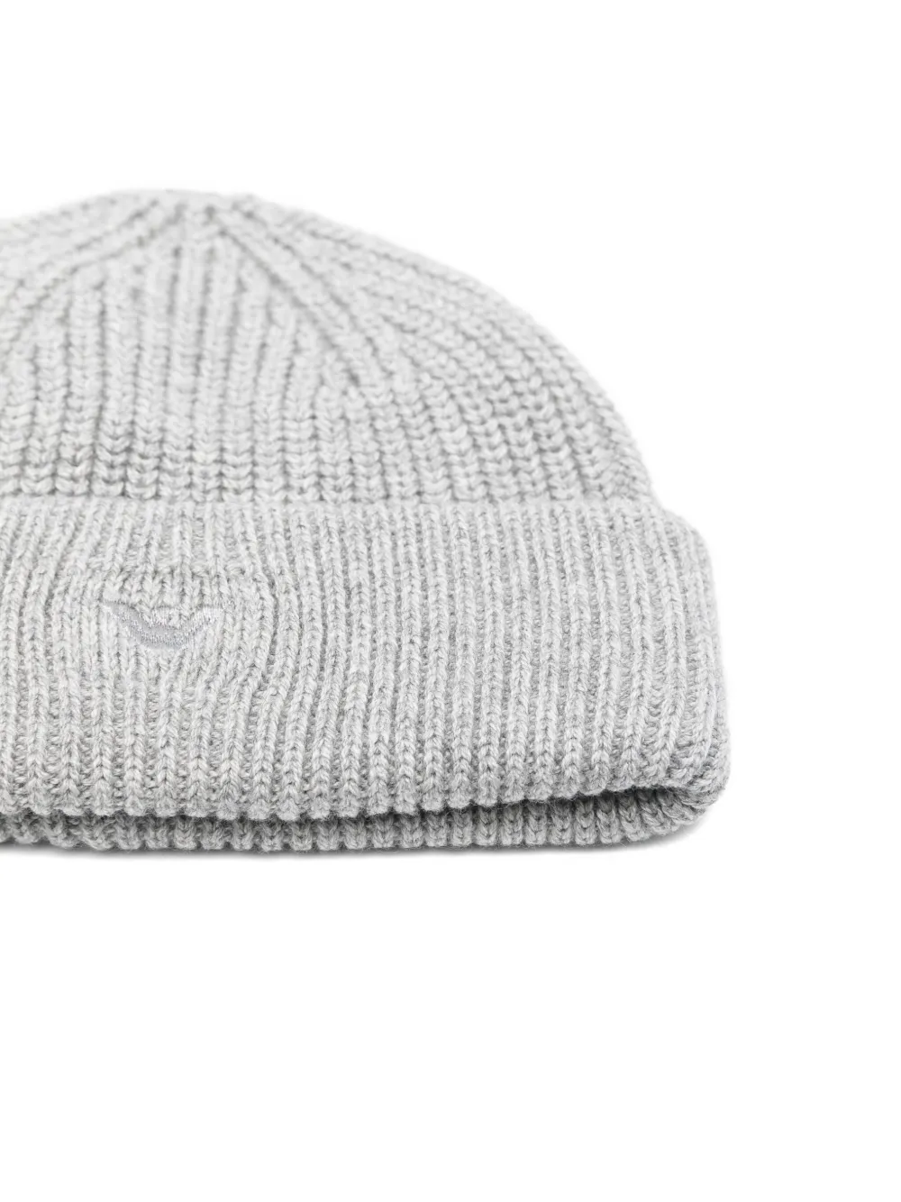 Emporio Armani Kids Geribbelde muts met logodetail - Grijs