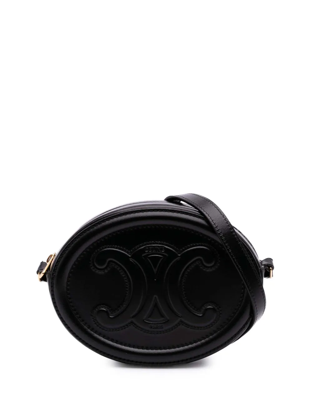 Céline Pre-Owned 2021 Small Calfskin Cuir Triomphe Oval crossbody bag | Black | Image 1