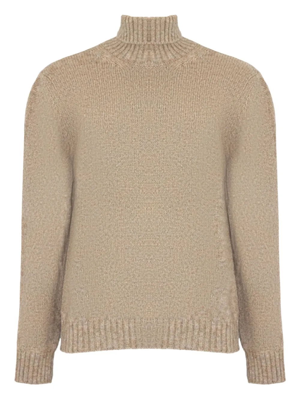 Eleventy turtleneck ribbed-trim sweater Beige