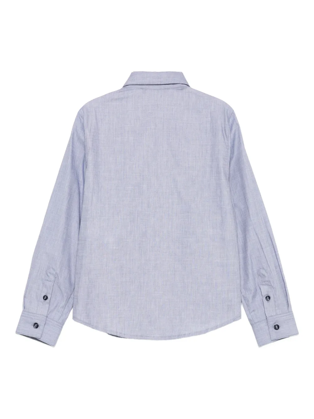 Emporio Armani Kids embroidered-logo shirt Blauw
