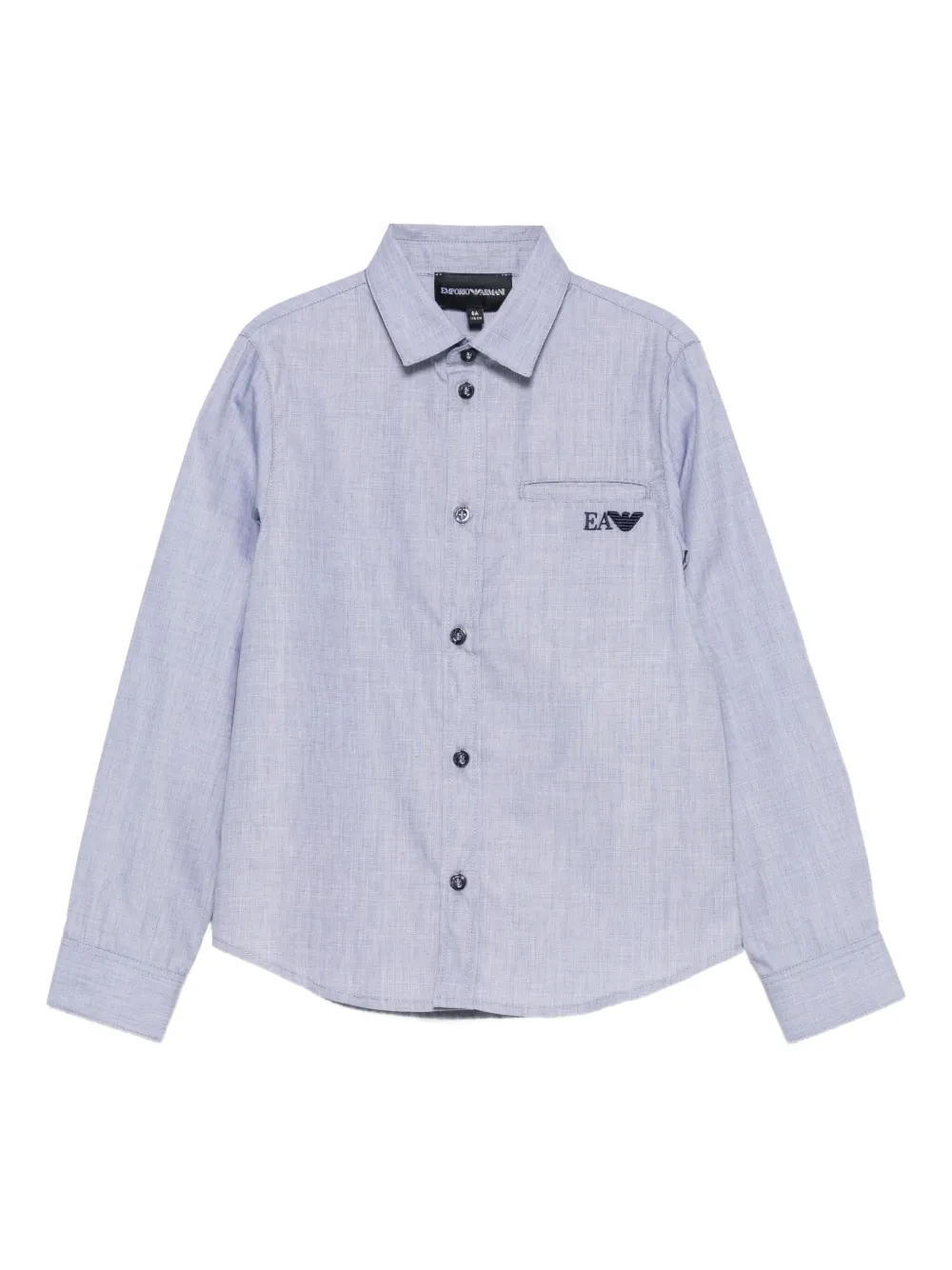 Emporio Ar i Kids embroidered-logo shirt Blauw