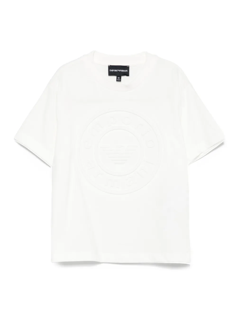 Emporio Ar i Kids T-shirt met logo-reliëf Wit