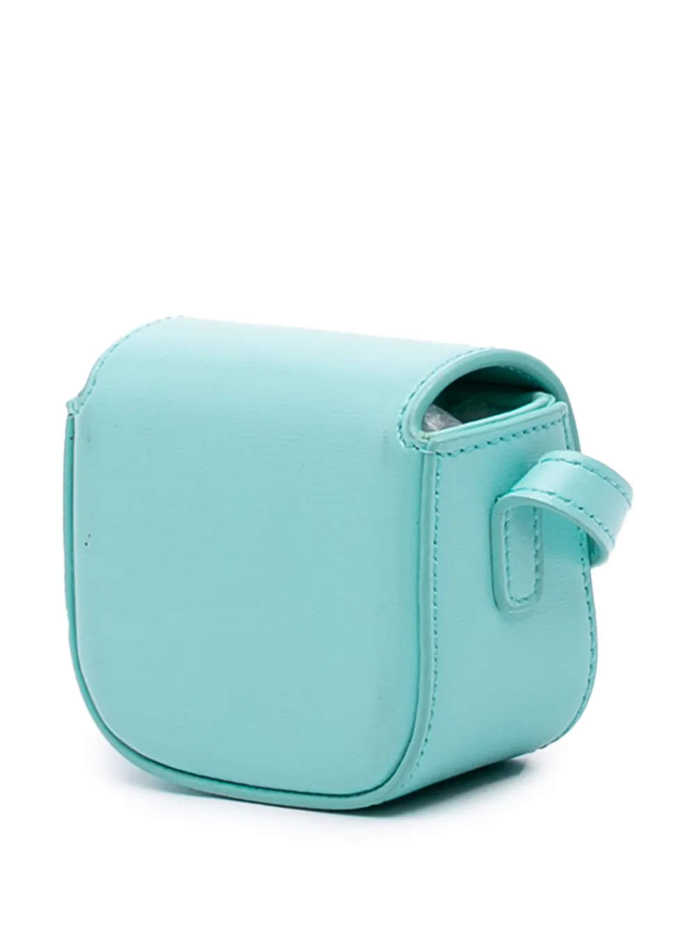 Pre-owned Celine 2021 Leather Triomphe Airpods Case With Strap Crossbody Bag In Blue
