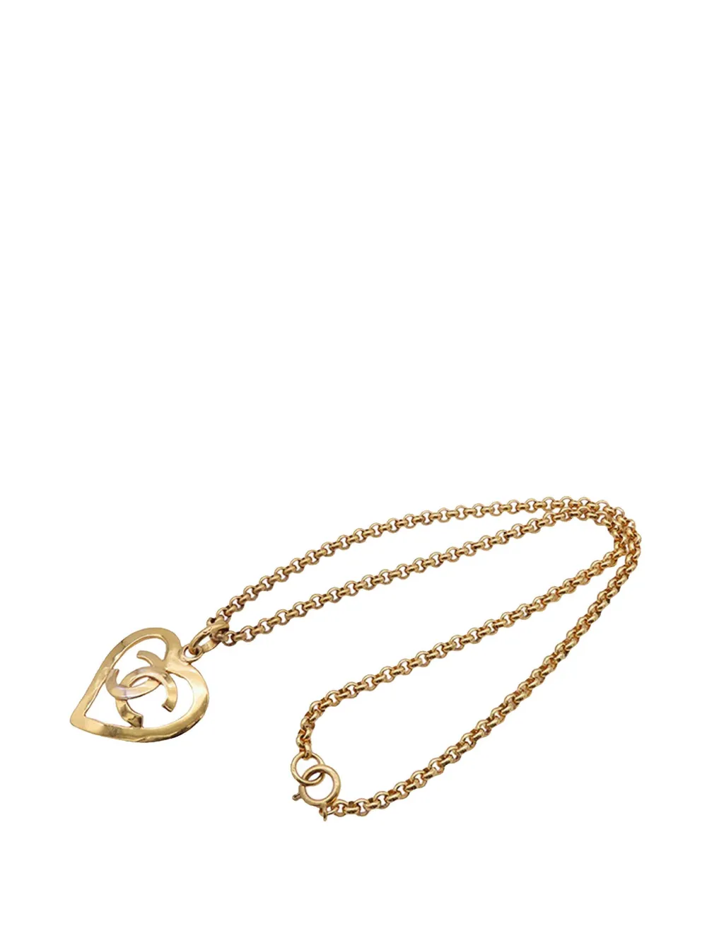 CHANEL Pre-Owned 1995 ココマーク ゴールドプレーテッド ハート ペンダント コスチューム ネックレス - CHANEL Pre-Owned 1995 ココマーク ゴールドプレーテッド ハート ペンダント コスチューム ネックレス -