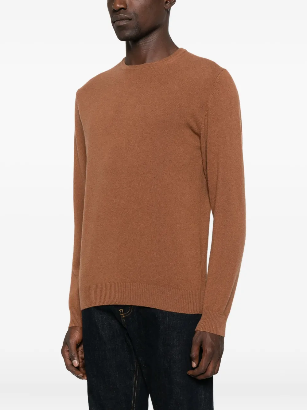 Daniele Fiesoli Round-neck Wool Sweater In Brown