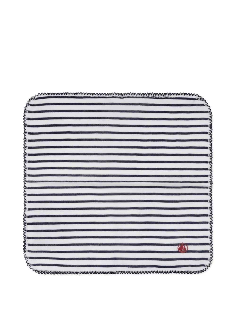 Petit Bateau Twee gestreepte mousseline doekjes met hartprint Wit