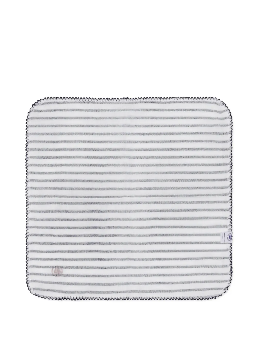 Petit Bateau Twee gestreepte mousseline doekjes met hartprint Wit