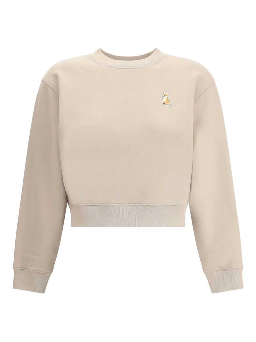 Maison Kitsuné Lady Fox-embroidered sweatshirt Beige