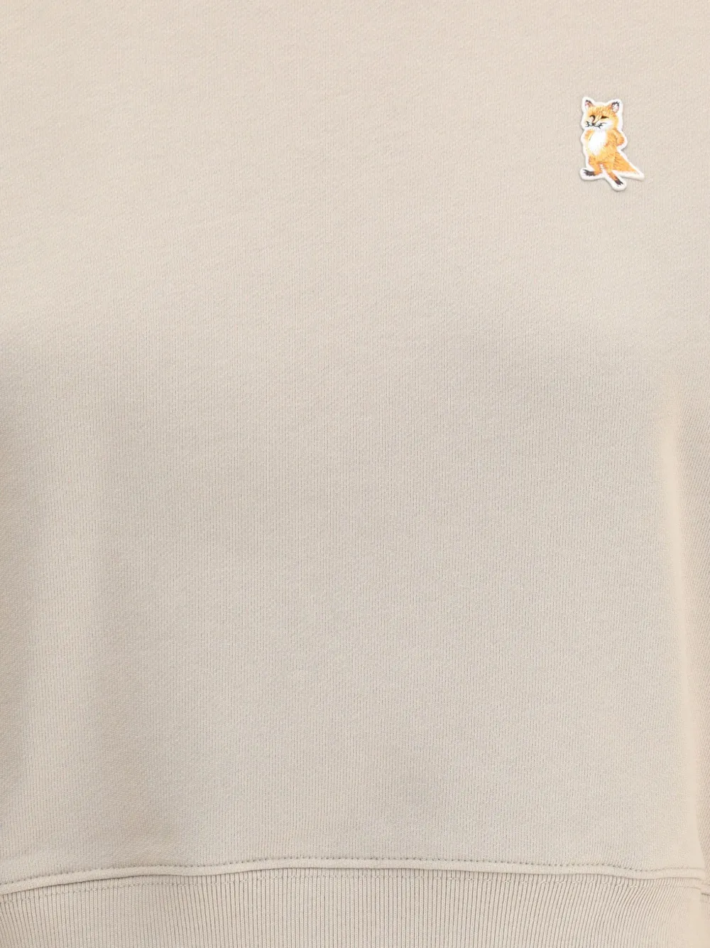 Maison Kitsuné Lady Fox-embroidered sweatshirt Beige