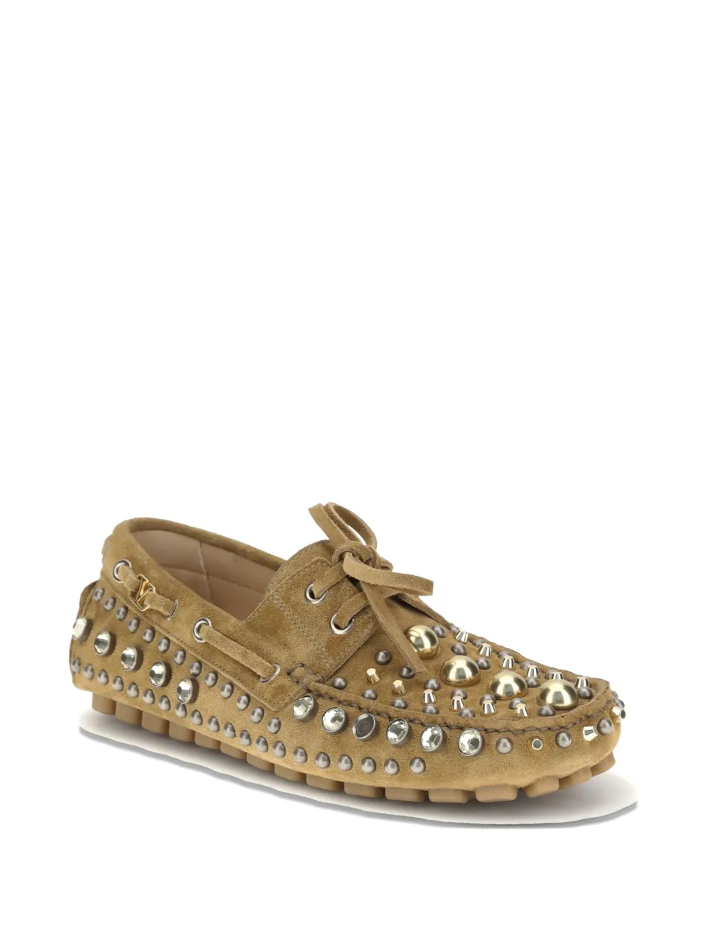 Valentino Garavani crystal-embellished loafers - Bruin