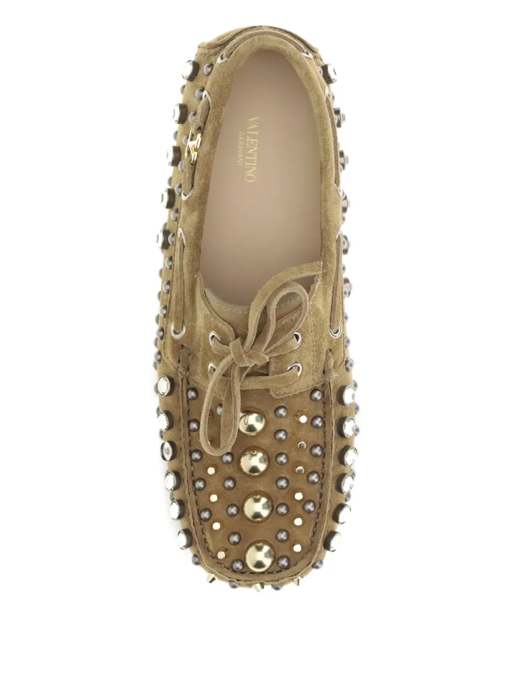 Valentino Garavani crystal-embellished loafers Brown