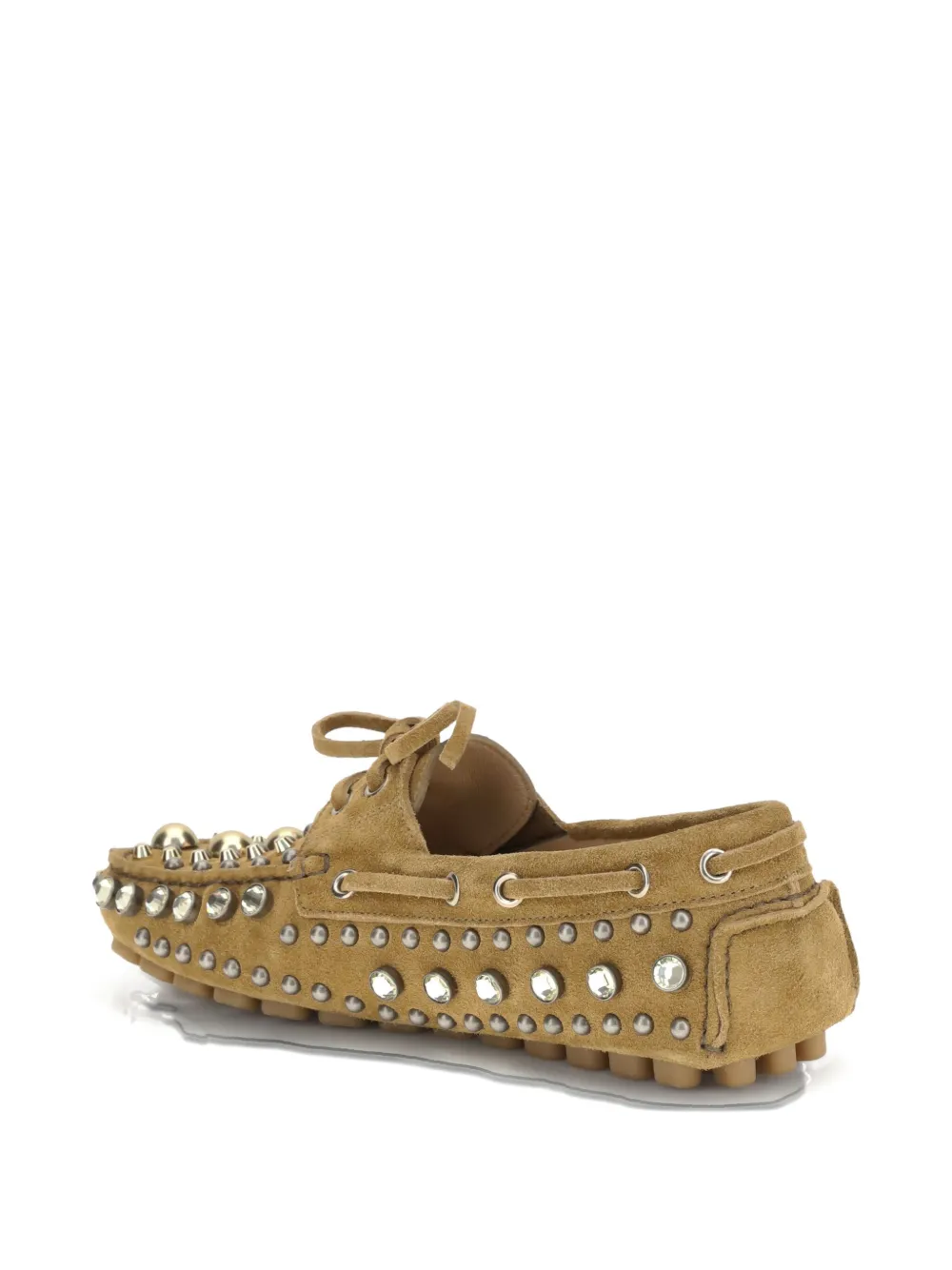 Valentino Garavani crystal-embellished loafers Brown