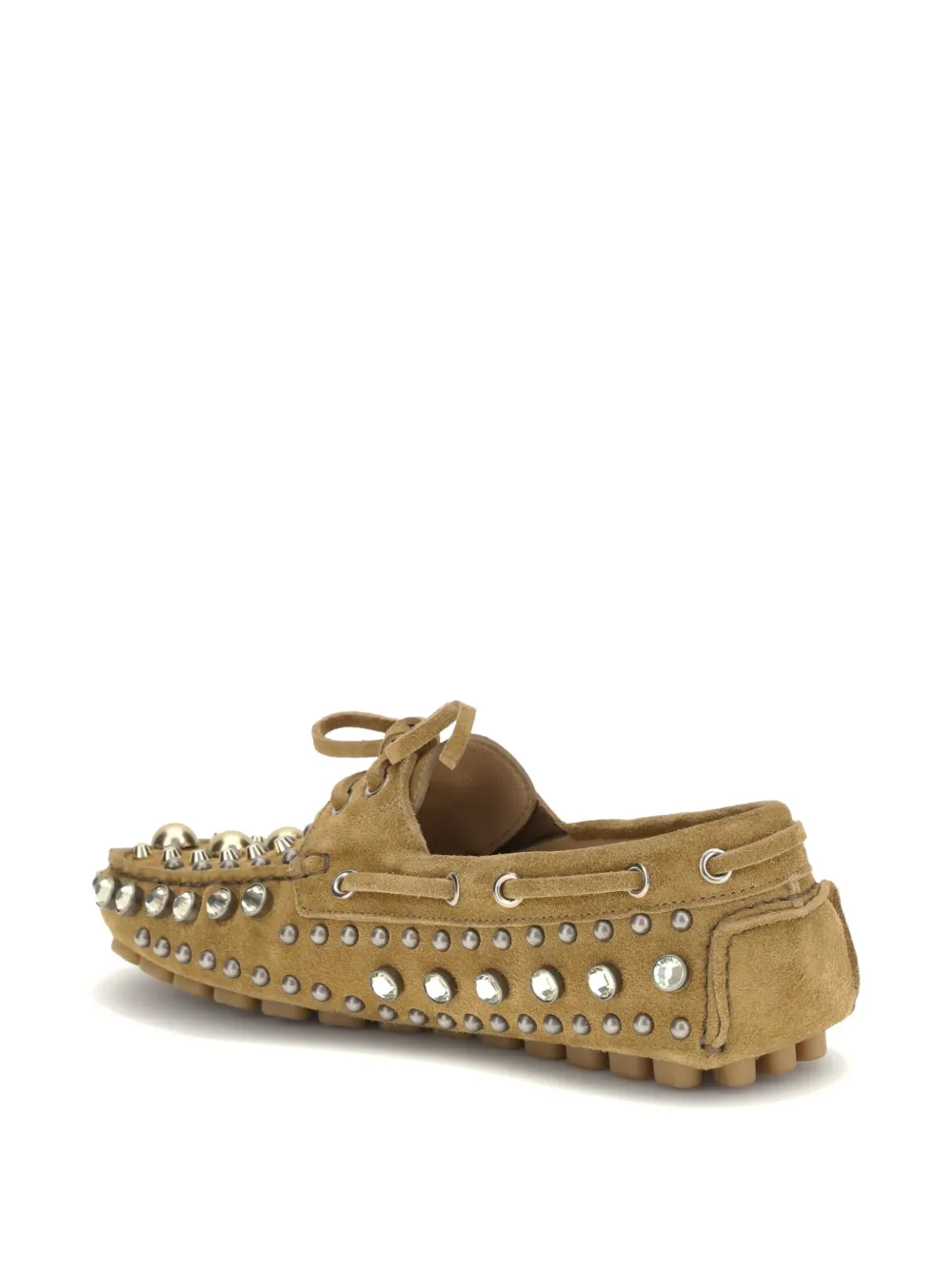 Valentino Garavani Loafers verfraaid met kristallen Beige