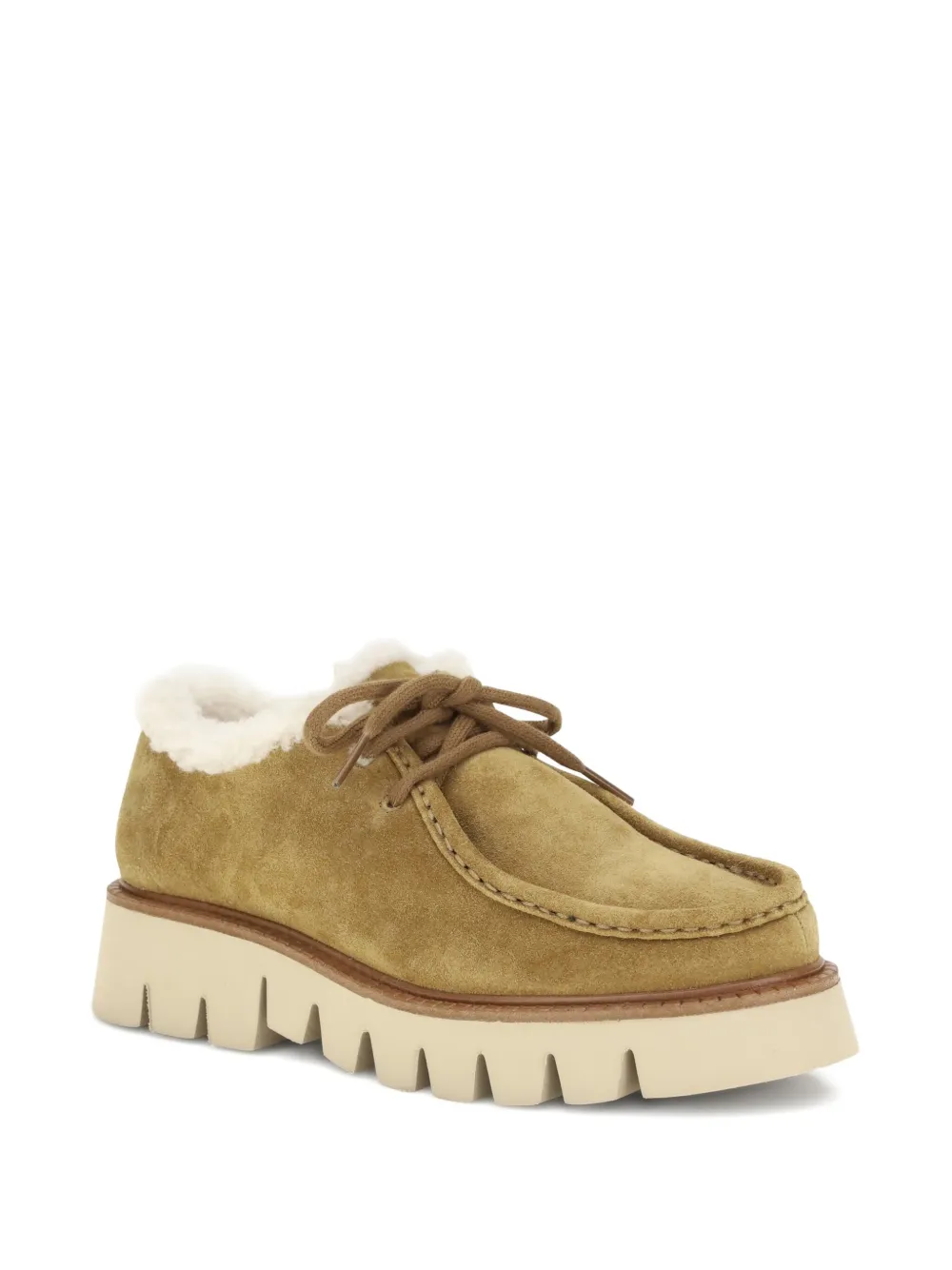 Pedro Garcia lace-up shearling sneakers - Bruin