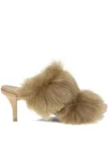 Pedro Garcia 65mm fur-trimmed heeled sandals - Neutrals