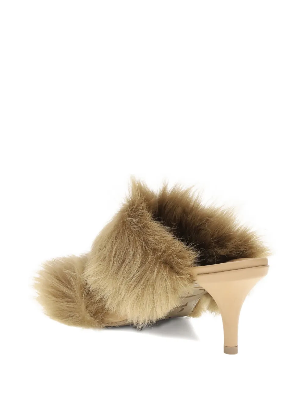 Pedro Garcia 65mm Fur-trimmed Heeled Sandals In Neutral
