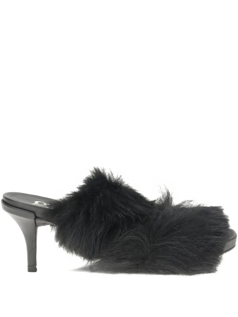 Pedro Garcia 65mm Fur-trimmed Heeled Sandals In Black