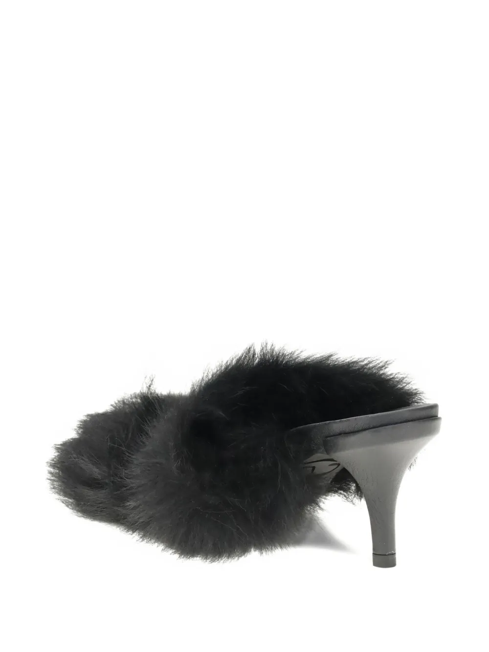 Pedro Garcia 65mm Fur-trimmed Heeled Sandals In Black