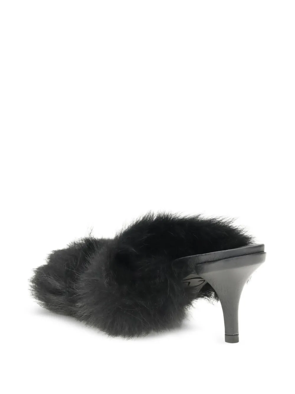 Pedro Garcia 65mm fur-trimmed heeled sandals Black