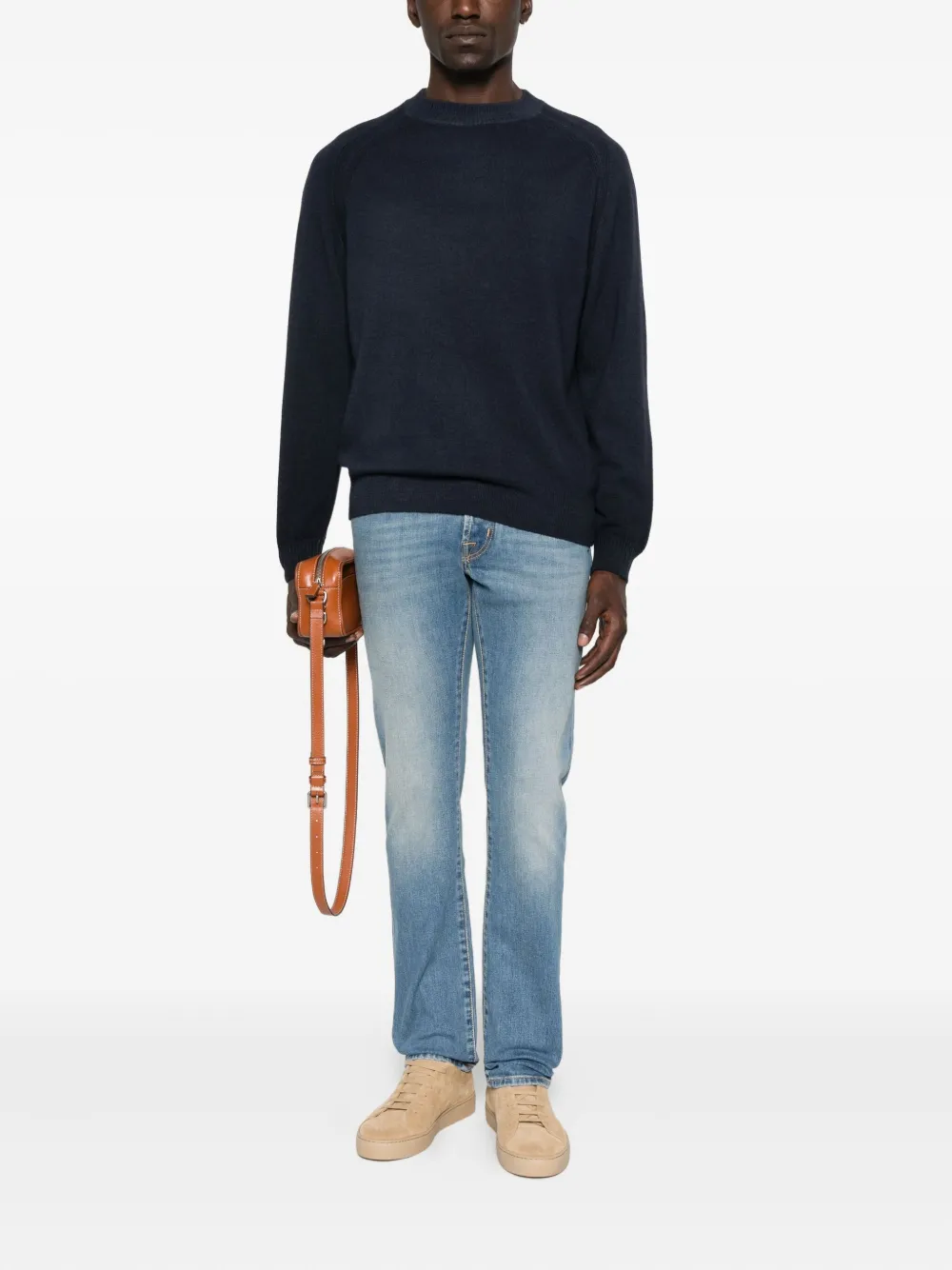 Daniele Fiesoli raglan-sleeve crew-neck sweater - Blauw