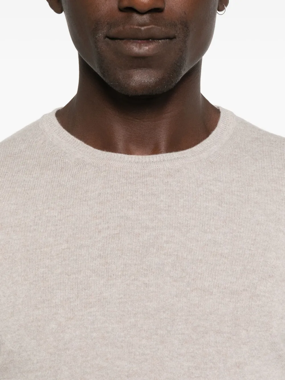 Daniele Fiesoli Crew-neck Wool-blend Sweater In Gray