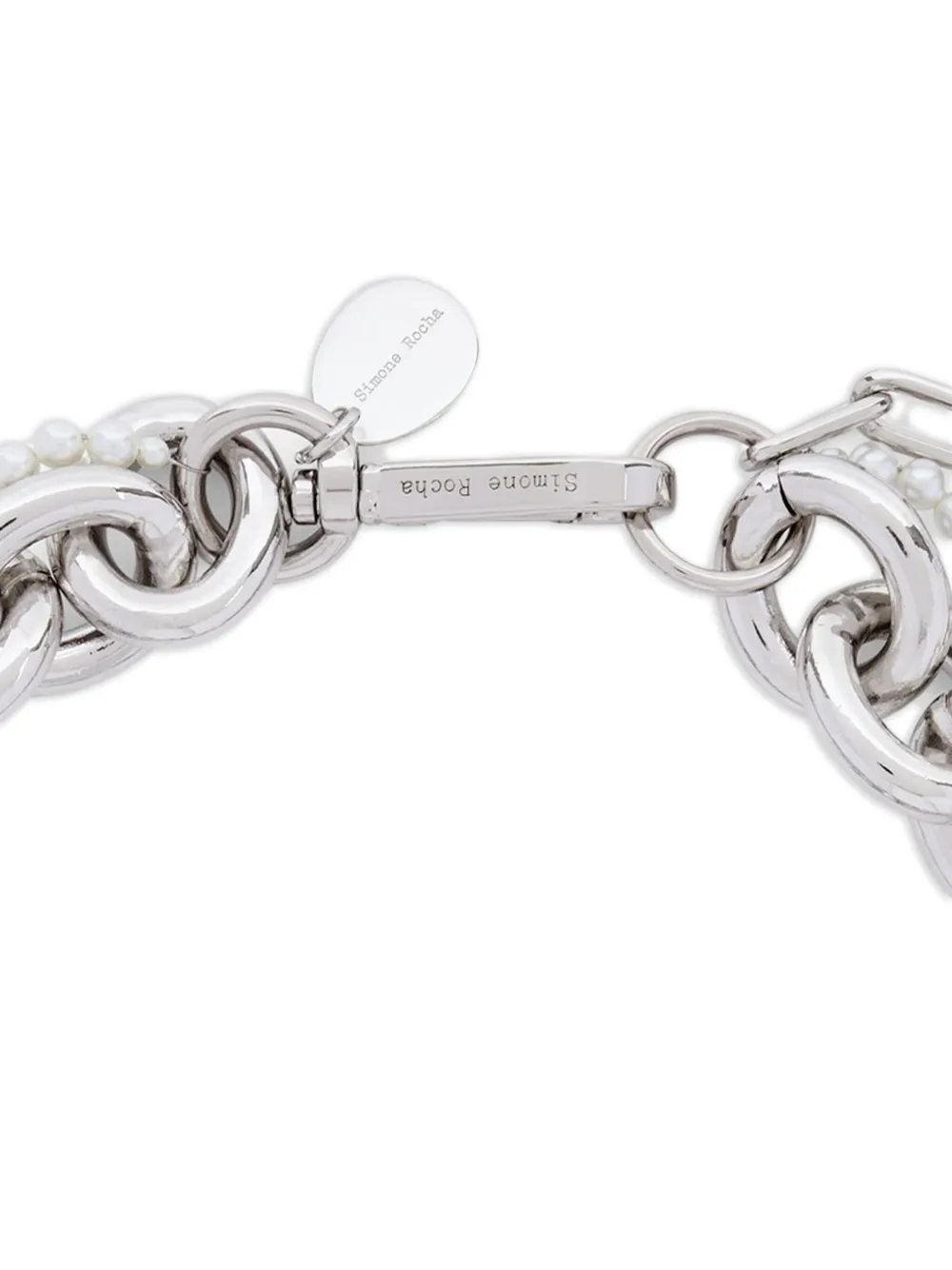 Simone Rocha chain pearl chocker necklace - Zilver