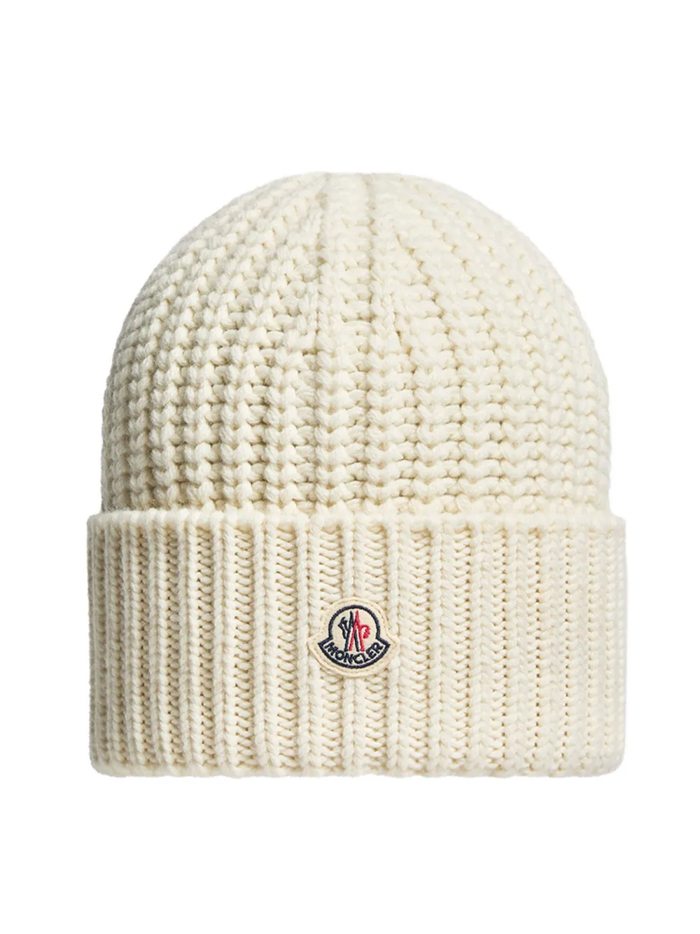 Moncler logo-patch beanie - Wit