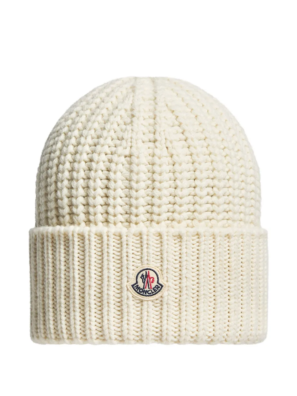 Moncler logo-patch beanie | White | Image 1