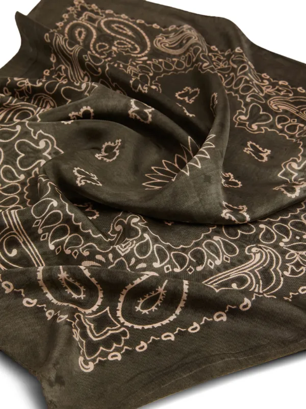 GOLDEN  ペイズリー　シルク　スカーフ Golden Goose ペイズリー シルクスカーフ | グリーン | FARFETCH JP