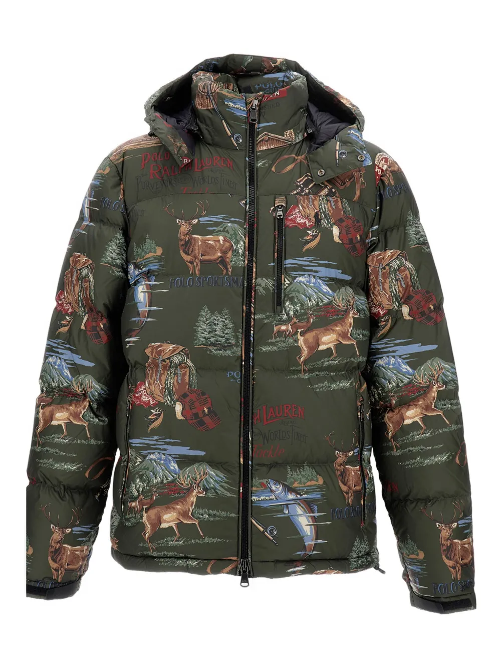 Polo Ralph Lauren printed puffer jacket Groen