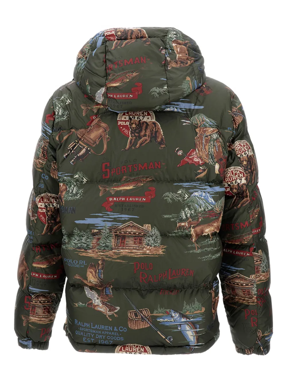 Polo Ralph Lauren Donsjack met print Groen