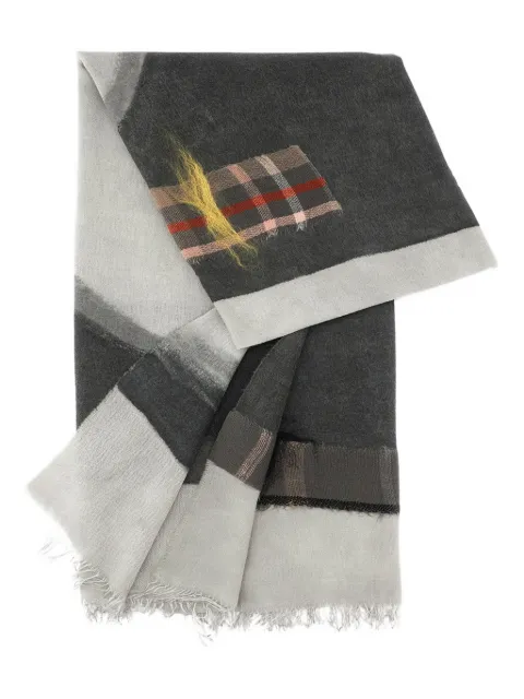Exquisite J patchwork fringed scarf